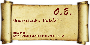 Ondreicska Botár névjegykártya